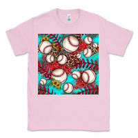 Bubblegum Pink baseball leopard turquoise sunflower seamless pattern Classic Tee - JahusDesignShop