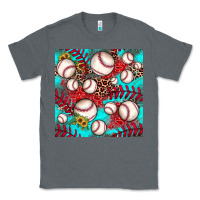 Baseball Leopard Turquoise Sunflower Seamless Pattern Classic Tee | Teevron