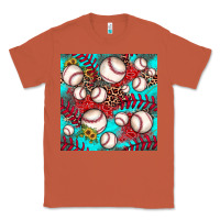 Copper baseball leopard turquoise sunflower seamless pattern Classic Tee - JahusDesignShop