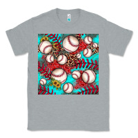 Heather Grey baseball leopard turquoise sunflower seamless pattern Classic Tee - JahusDesignShop
