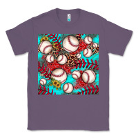 Lavender baseball leopard turquoise sunflower seamless pattern Classic Tee - JahusDesignShop
