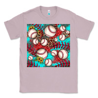 Lilac baseball leopard turquoise sunflower seamless pattern Classic Tee - JahusDesignShop