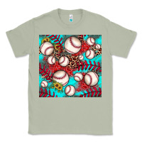 Matcha baseball leopard turquoise sunflower seamless pattern Classic Tee - JahusDesignShop