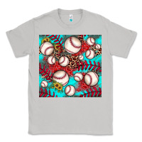 Moon Dust baseball leopard turquoise sunflower seamless pattern Classic Tee - JahusDesignShop
