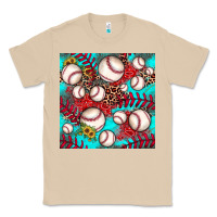 Mushroom baseball leopard turquoise sunflower seamless pattern Classic Tee - JahusDesignShop