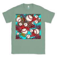 Sage baseball leopard turquoise sunflower seamless pattern Classic Tee - JahusDesignShop