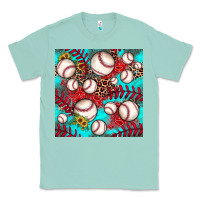 Seafoam baseball leopard turquoise sunflower seamless pattern Classic Tee - JahusDesignShop