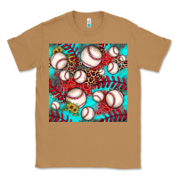 Toasted Coconut baseball leopard turquoise sunflower seamless pattern Classic Tee - JahusDesignShop