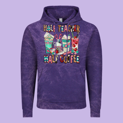 Half Teacher Half Coffee Vintage Hoodie Designed By Texasbilliewilder
