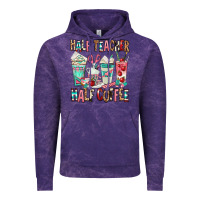 Cloud Purple half teacher half coffee Vintage Hoodie - texasbilliewilder