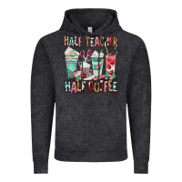 Vintage Black half teacher half coffee Vintage Hoodie - texasbilliewilder