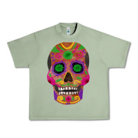 Oil Green sugar skull Urban Heavy Tee - FaDigitalArtStudio
