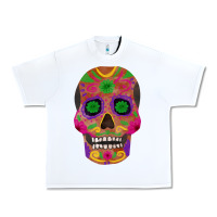 White sugar skull Urban Heavy Tee - FaDigitalArtStudio