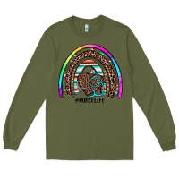 Army Green nurse life rainbow Long Sleeve Tee - JahusDesignShop