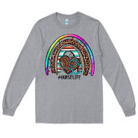 Heather Grey nurse life rainbow Long Sleeve Tee - JahusDesignShop