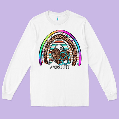 Nurse Life Rainbow Long Sleeve Tee Designed By Jahusdesignshop