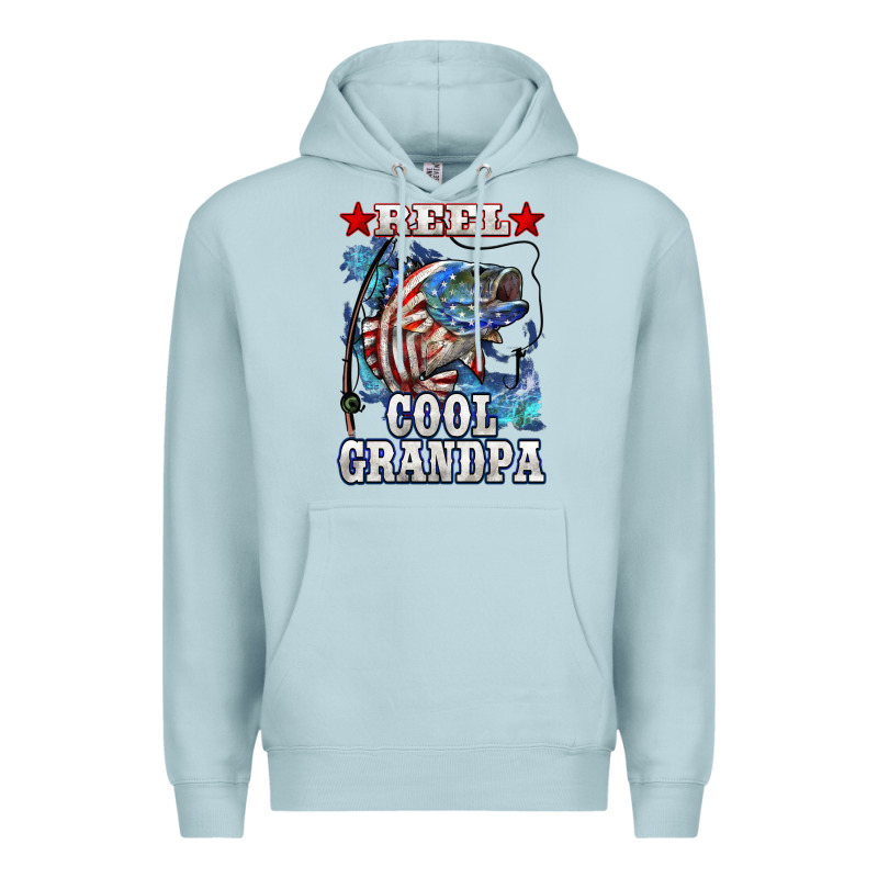 Reel Cool Grandpa American Flag Bass Premium Hoodie by LillyAllenDesigns | Teevron