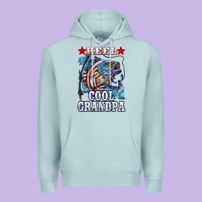 Reel Cool Grandpa American Flag Bass Premium Hoodie Designed By Lillyallendesigns