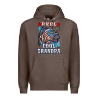Coffee reel cool grandpa american flag bass Premium Hoodie - LillyAllenDesigns