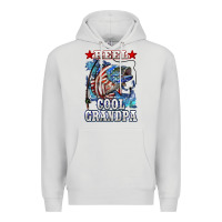 Dove Grey reel cool grandpa american flag bass Premium Hoodie - LillyAllenDesigns