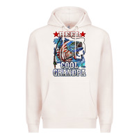Pale Pink reel cool grandpa american flag bass Premium Hoodie - LillyAllenDesigns
