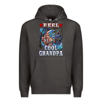 Smoke reel cool grandpa american flag bass Premium Hoodie - LillyAllenDesigns