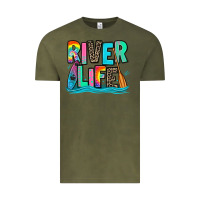 Vintage Olive river life kayaking Vintage Tee - Zillion Design Studio