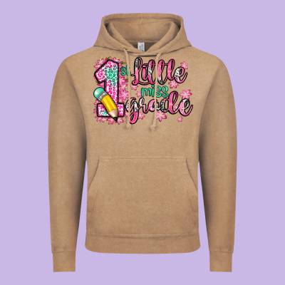 Little Miss 1st Grade Vintage Hoodie Designed By Zillion Design Studio
