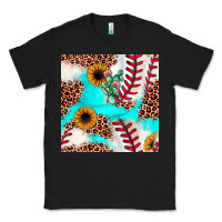 Black baseball leopard turquoise cactus sunflower seamless pattern Classic Tee - JahusDesignShop