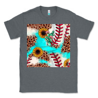Charcoal Heather baseball leopard turquoise cactus sunflower seamless pattern Classic Tee - JahusDesignShop