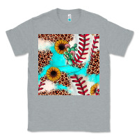 Heather Grey baseball leopard turquoise cactus sunflower seamless pattern Classic Tee - JahusDesignShop