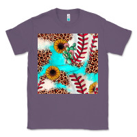 Lavender baseball leopard turquoise cactus sunflower seamless pattern Classic Tee - JahusDesignShop