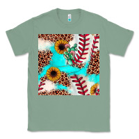 Sage baseball leopard turquoise cactus sunflower seamless pattern Classic Tee - JahusDesignShop