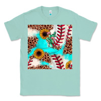 Seafoam baseball leopard turquoise cactus sunflower seamless pattern Classic Tee - JahusDesignShop