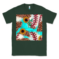 Sports Green baseball leopard turquoise cactus sunflower seamless pattern Classic Tee - JahusDesignShop