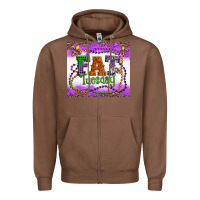 Chestnut fat tuesday fleur de lis and mardi gras beads Zipper Hoodie - Artiststas