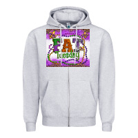 Heather Grey fat tuesday fleur de lis and mardi gras beads Zipper Hoodie - Artiststas