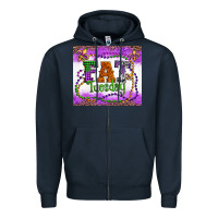 Navy fat tuesday fleur de lis and mardi gras beads Zipper Hoodie - Artiststas