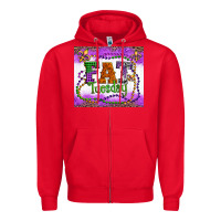 Red fat tuesday fleur de lis and mardi gras beads Zipper Hoodie - Artiststas