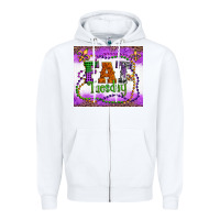 White fat tuesday fleur de lis and mardi gras beads Zipper Hoodie - Artiststas