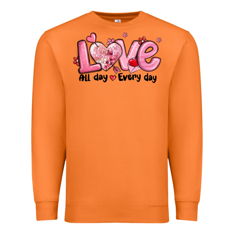 Love All Day Every Day Premium Sweatshirt by MaliasSmallBusiness | Teevron