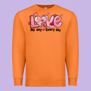 Love All Day Every Day Premium Sweatshirt Designed By Maliassmallbusiness