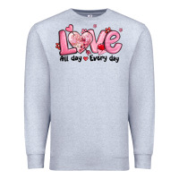 Heather Grey love all day every day Premium Sweatshirt - MaliasSmallBusiness