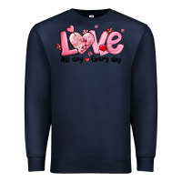 Navy love all day every day Premium Sweatshirt - MaliasSmallBusiness