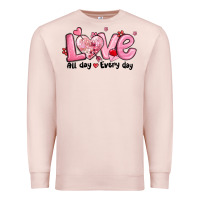 Pale Pink love all day every day Premium Sweatshirt - MaliasSmallBusiness