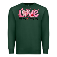Sports Green love all day every day Premium Sweatshirt - MaliasSmallBusiness