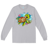 Moon Dust ocean with turtle Long Sleeve Tee - AdoDesignShop