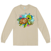 Mushroom ocean with turtle Long Sleeve Tee - AdoDesignShop