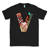 Black farm life alphabet lowercase letters v Classic Tee - BundleAndBundleShop