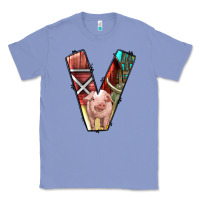 Colony Blue farm life alphabet lowercase letters v Classic Tee - BundleAndBundleShop